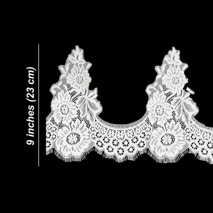 Floral and Foliage Leaf Pattern Chantilly Lace -3 Meters | FEL-3N