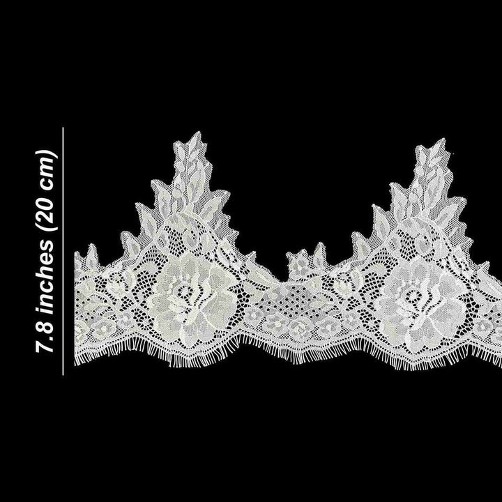 Floral Chantilly Lace Trim with Eyelash Edge | 3 Meters | FEL-5N