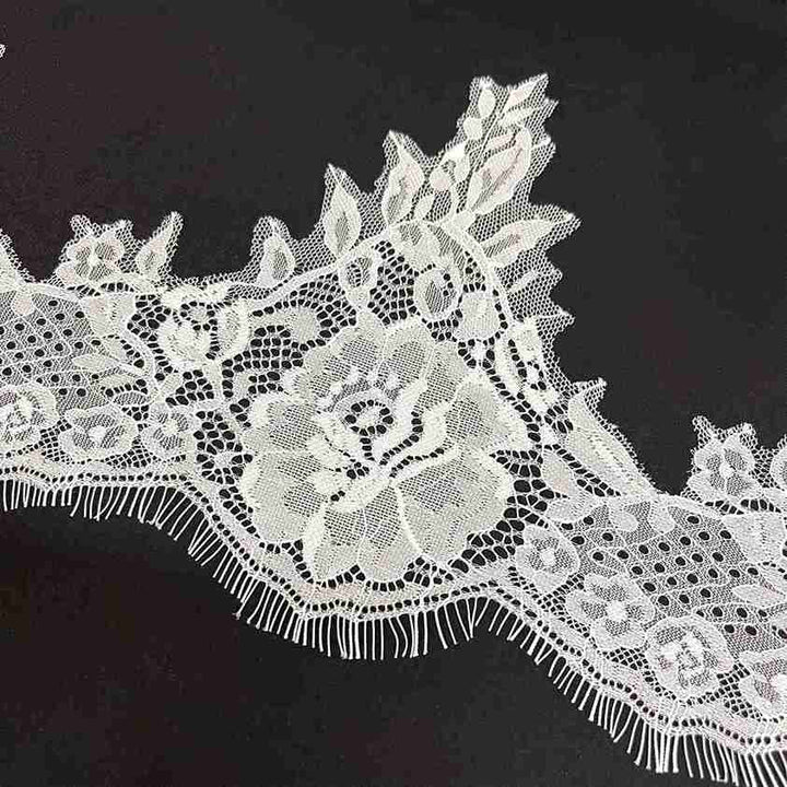 Floral Chantilly Lace Trim with Eyelash Edge | 3 Meters | FEL-5N