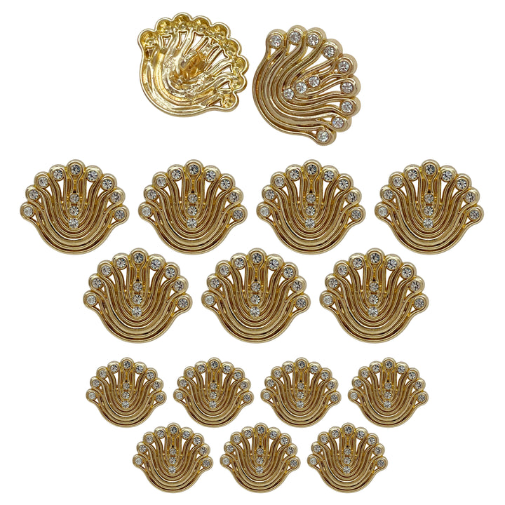 Decorative Fan-Shaped Metal Buttons