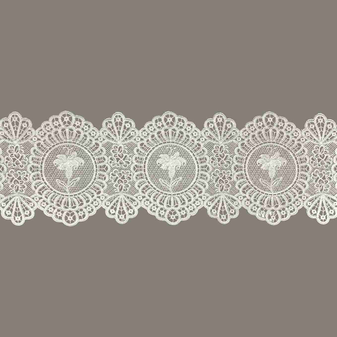 Italian Floral Medallion Guipure Lace Trim | 2 Meters | Width 18cm (7 Inches) 180mm