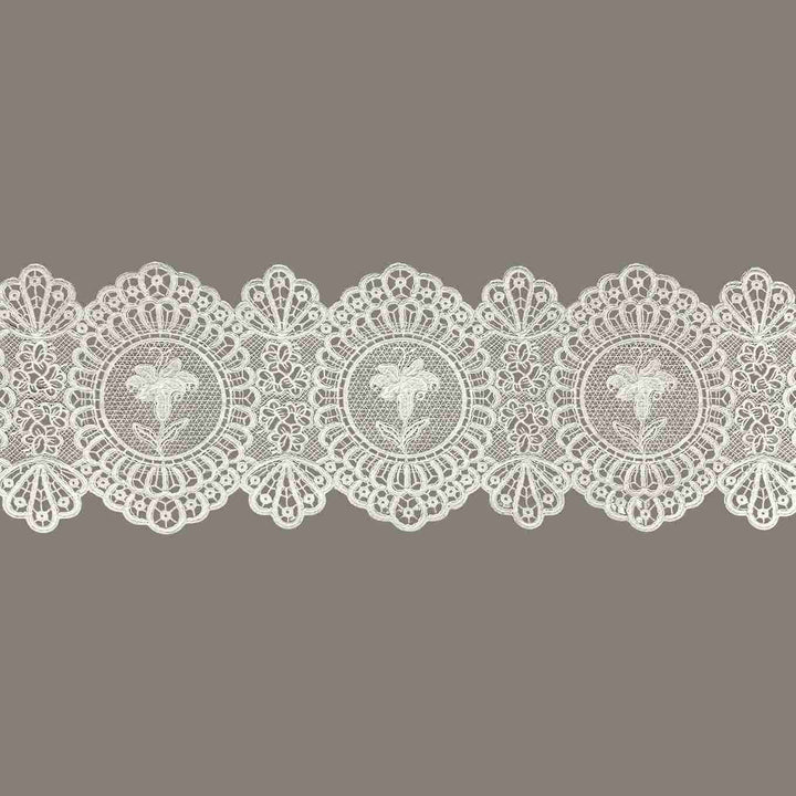 Italian Floral Medallion Guipure Lace Trim | 2 Meters | Width 18cm (7 Inches) 180mm
