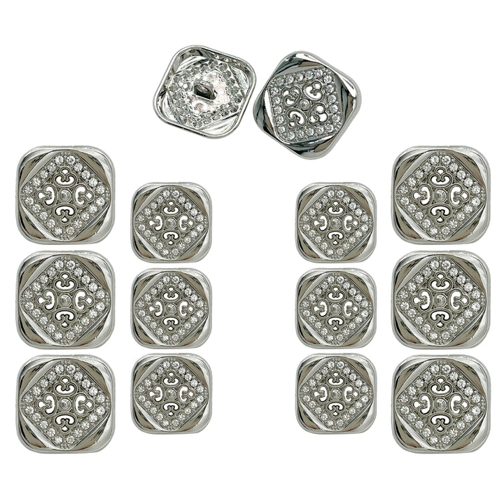 Square Crystal Metal Buttons