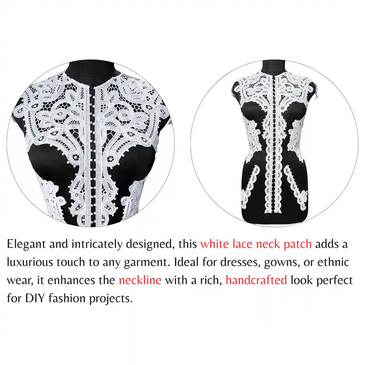Infographic of floral yoke set by Ani Accessories showing design, measurements, and styling reference for women’s fashion garments