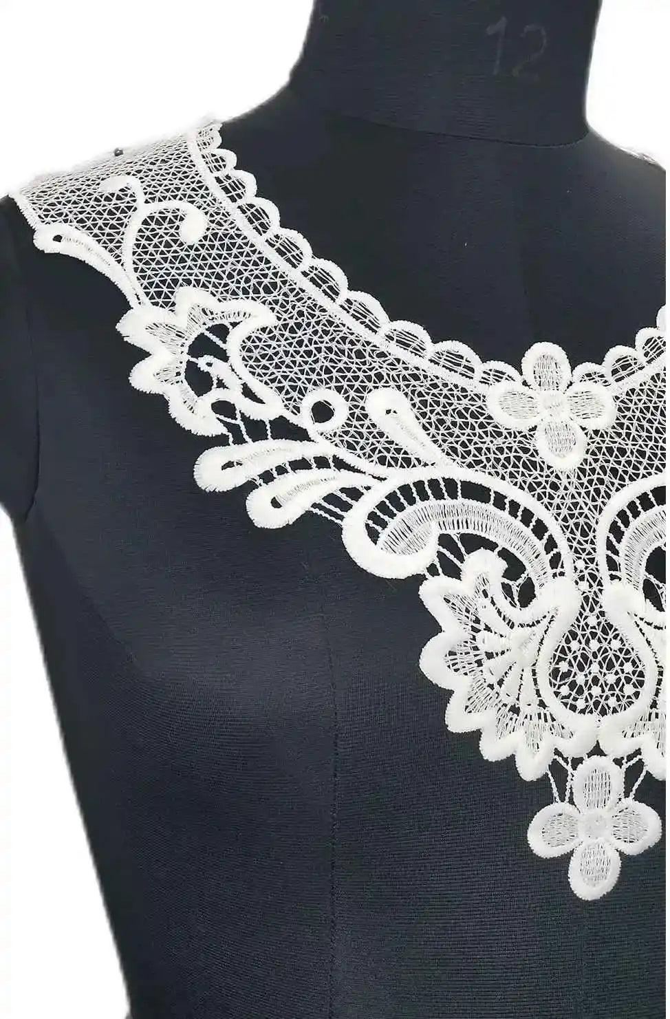Intricately crafted ornate lace neckline applique for dresses and kurtis by Ani Accessories