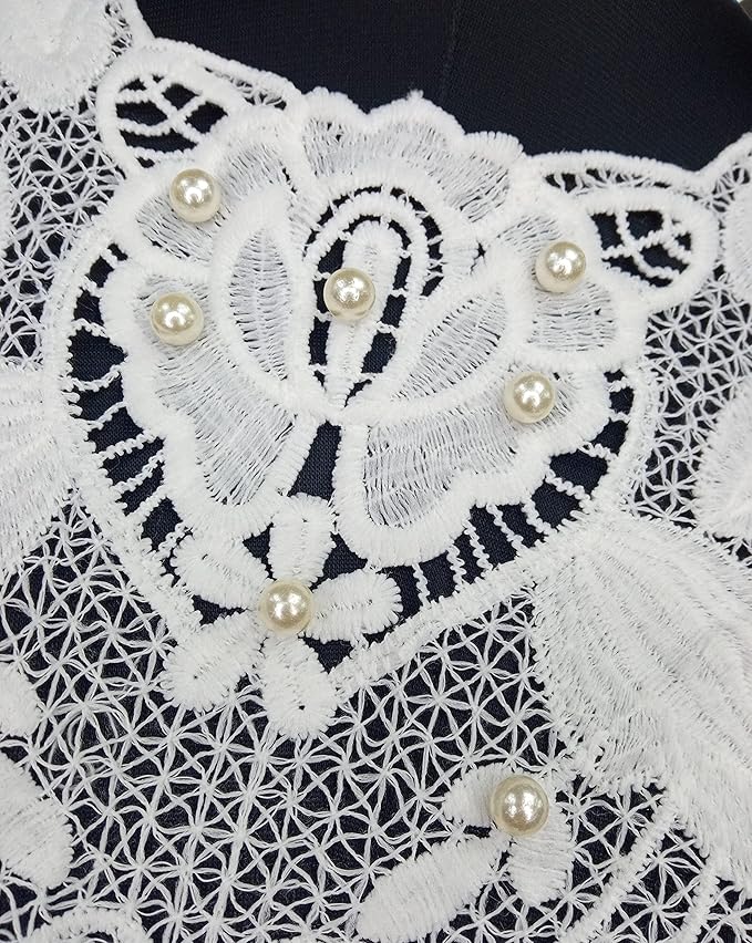 Large pearl embellished neckline by Ani Accessories on women’s dresses and kurtis, designed for elegant and premium styling.