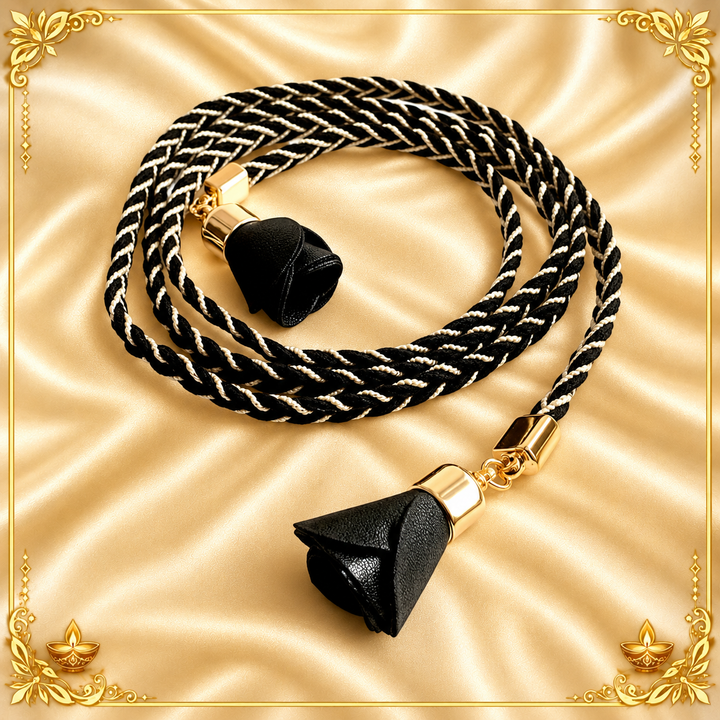 Black Rose Women's Cord Belt