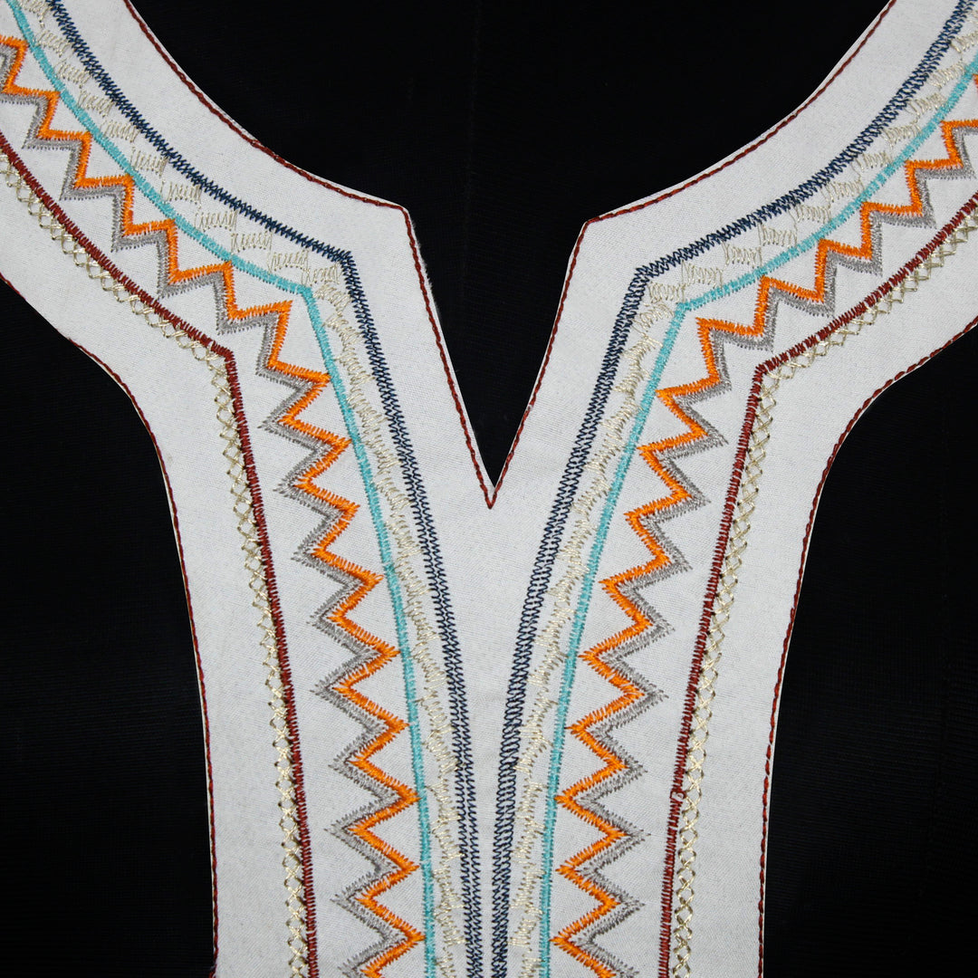 Desert dreams zigzag embroidery neckline