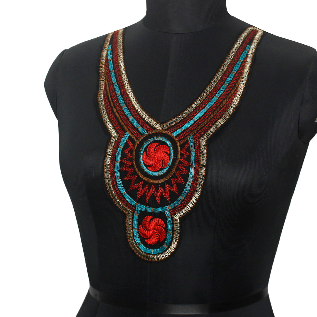 Multicolor Floral Style Neckline