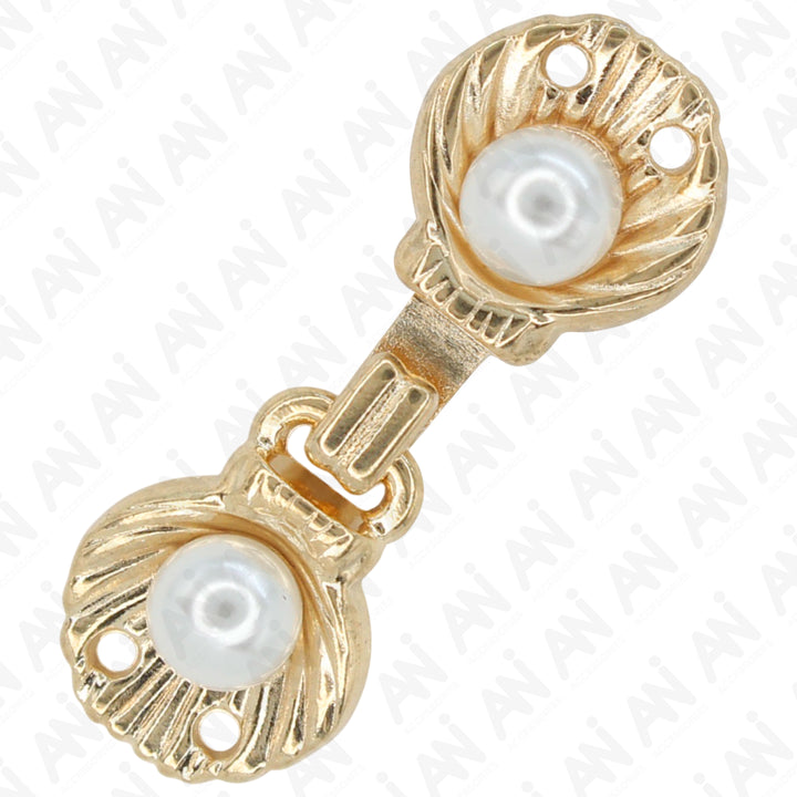 Elegant Style Metal Pearl Button