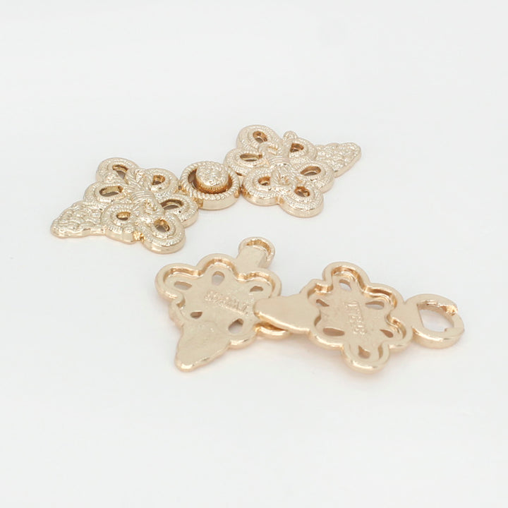 Premium filigree frog closure metal button-5.5cm×2cm