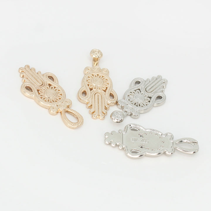 Two side golden sunflower design Frog closure metal button