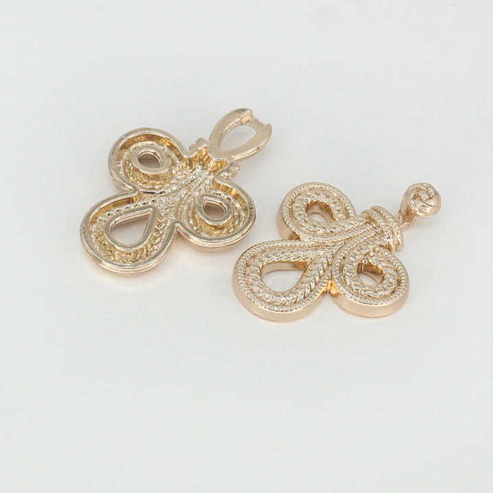 Luxurious intertwined loop frog closure metal button