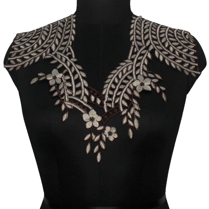 Leafy Design Ethnic Neckline