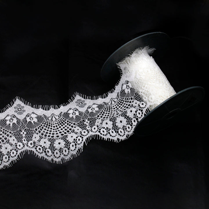 Chantilly Lace -  Eyelash Floral Scalloped Edge Trim
