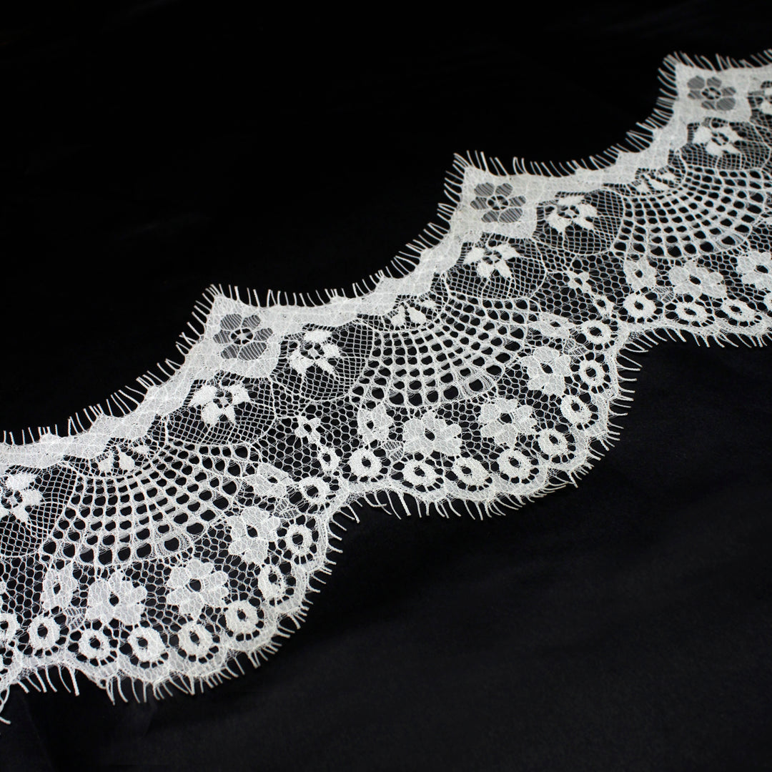 Chantilly Lace -  Eyelash Floral Scalloped Edge Trim