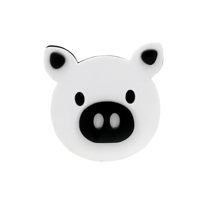 White piggy Brooch