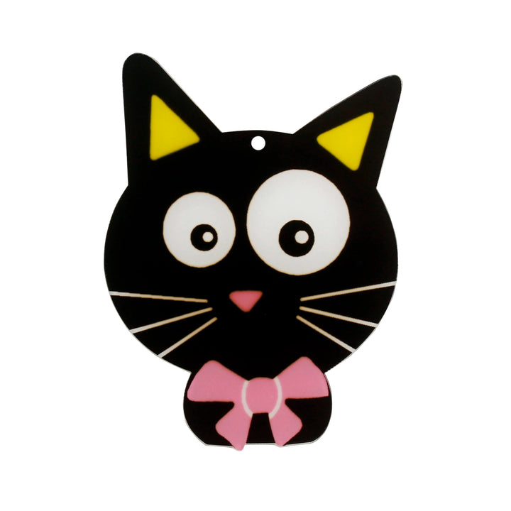 Whimsical Black Cat Pin Brooch