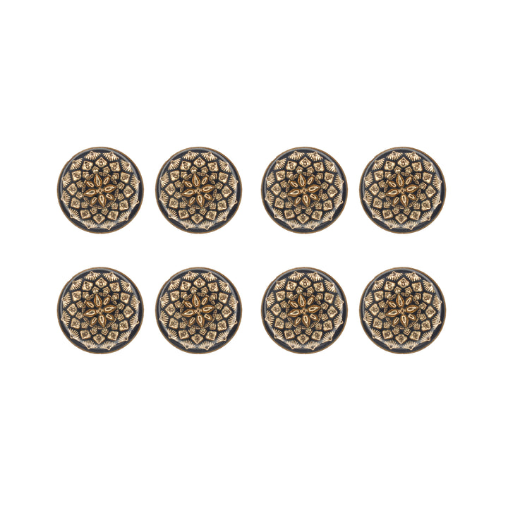 Black and Gold Intricate Floral Buttons