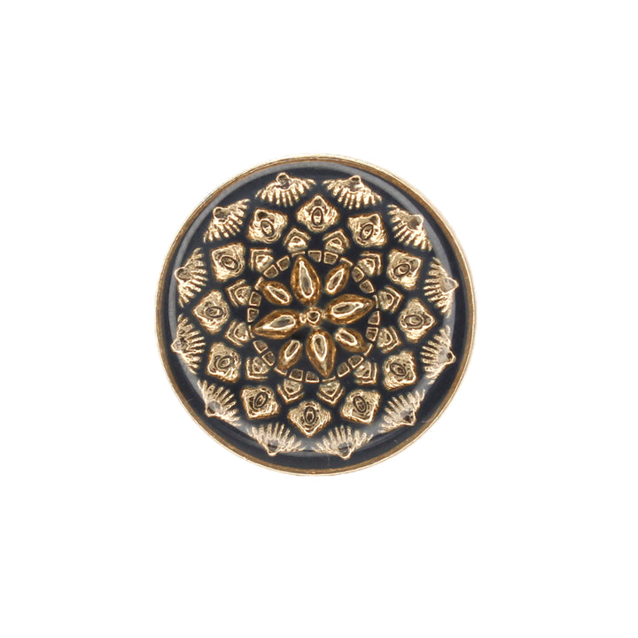 Black and Gold Intricate Floral Buttons