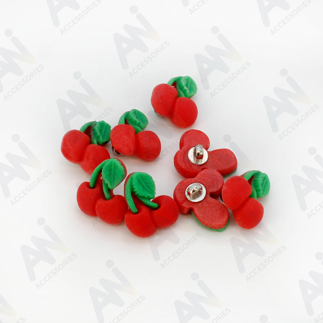 Cheery Pair Fruit Buttons