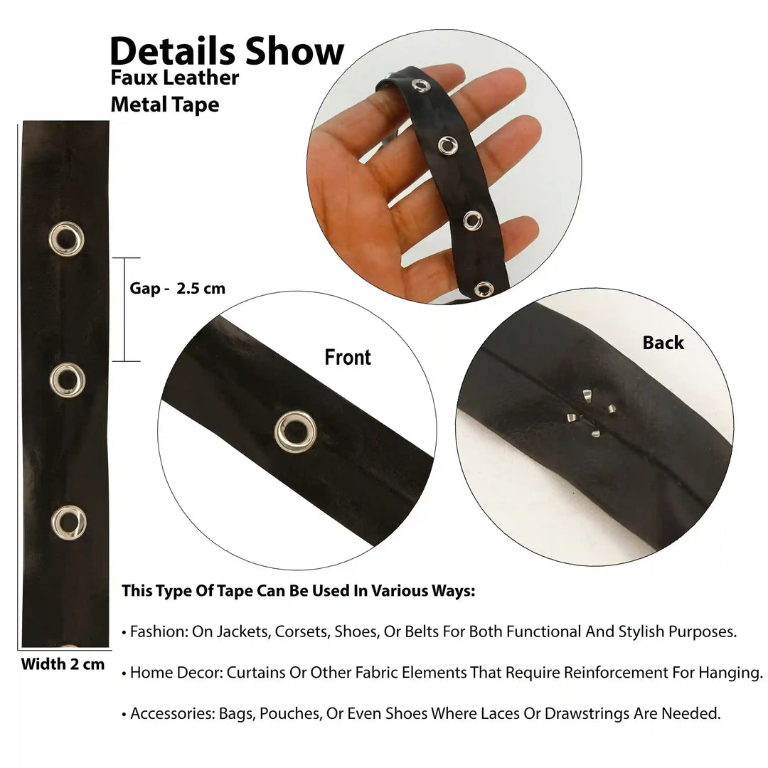 Studded Silver Grommet Tape