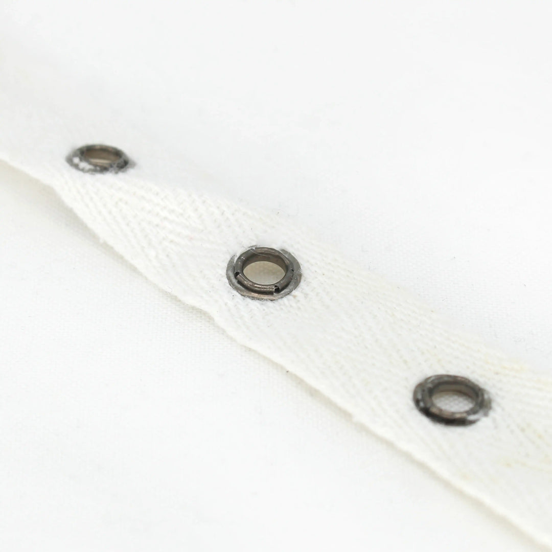 White Herringbone Fabric with Grommets