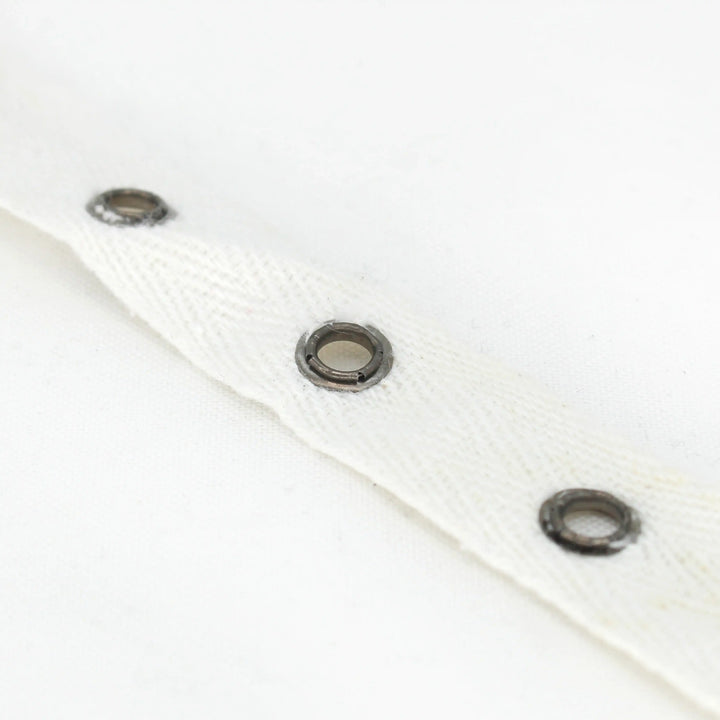 White Herringbone Fabric with Grommets