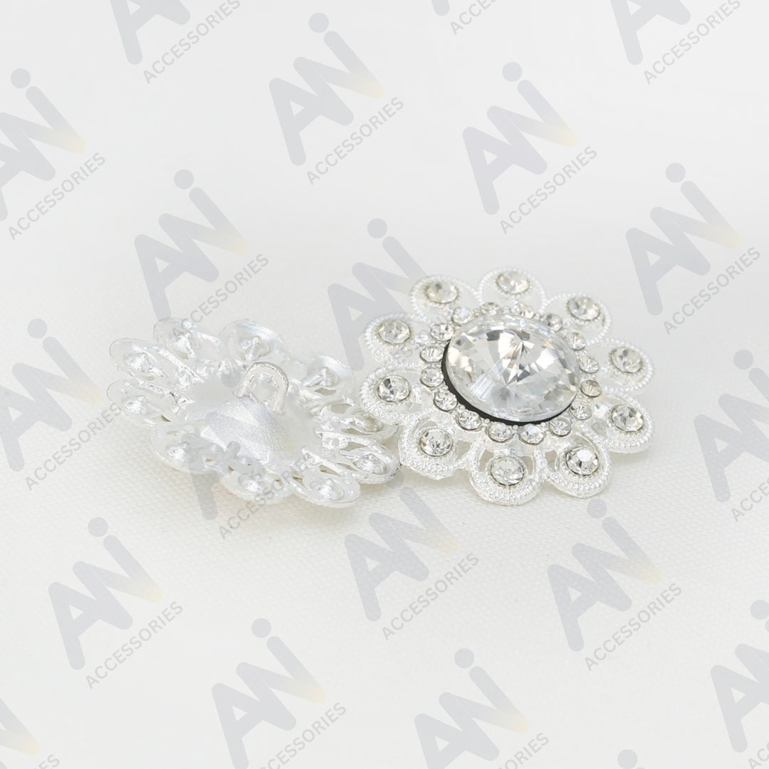 Sunflower Style Dome Rhinestone Metal Buttons