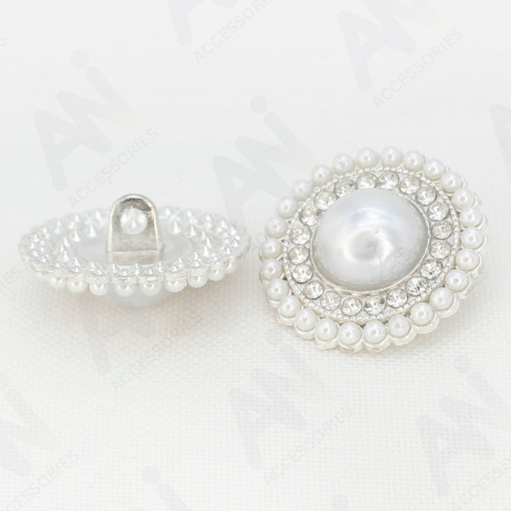 Circular Border Dome Style Pearl Buttons