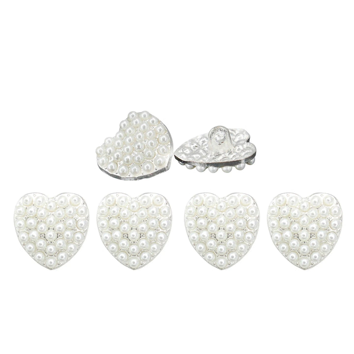 Heart Style Pearl Metal Buttons | 17mm(27L)