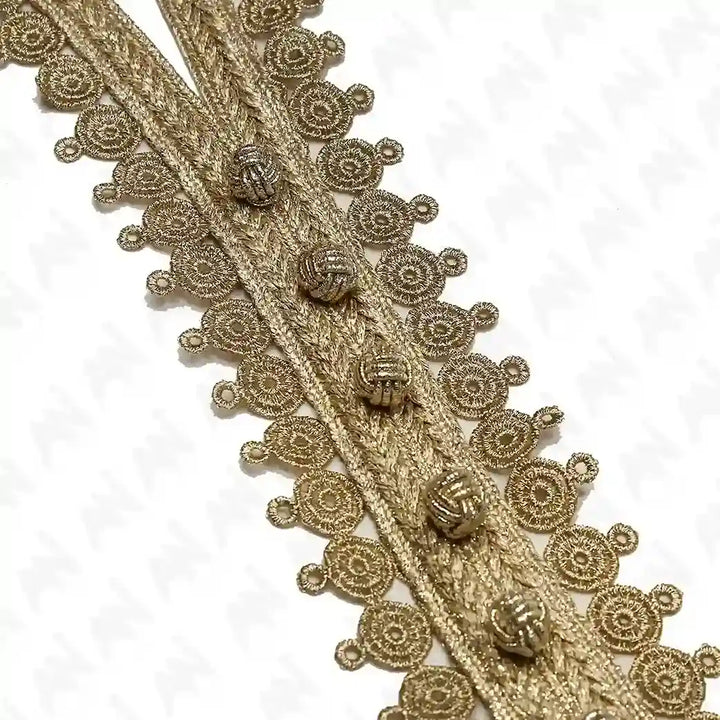 Circular Motif Zari Neckline