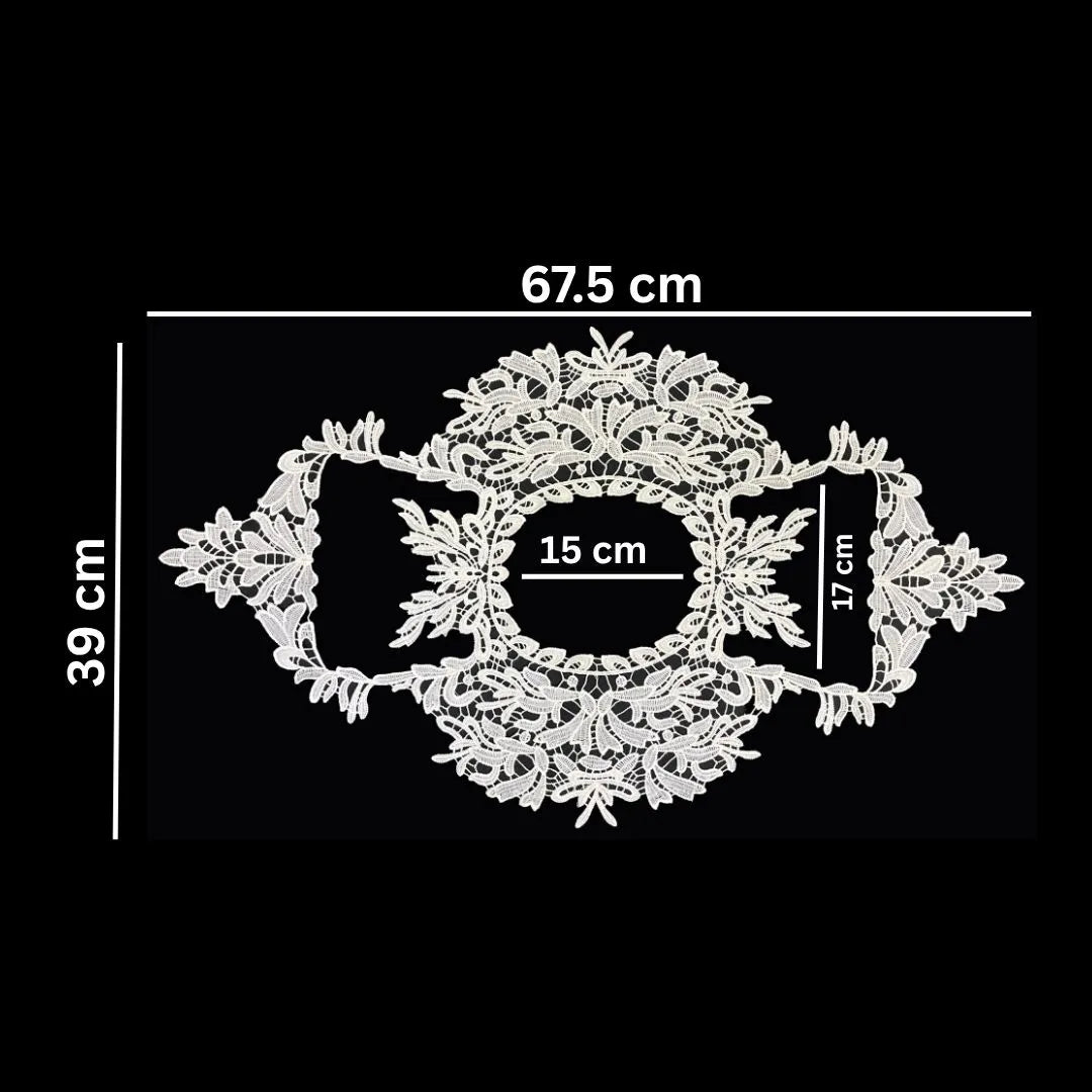 Measurement guide of round sew-on neckline by Ani Accessories for women’s dresses, kurtis, and shirts for perfect fitting reference