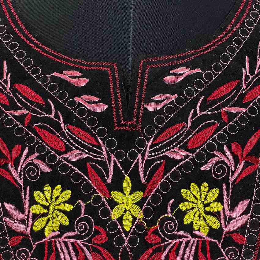 Multicolor floral embroidered neckline crafted for ethnic kurtis, salwar suits and festive looks Ani Accessories