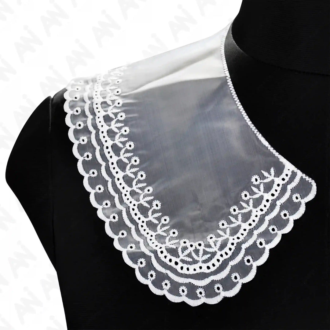Net neck collar with floral border by Ani Accessories designed to enhance ethnic and fusion outfits.