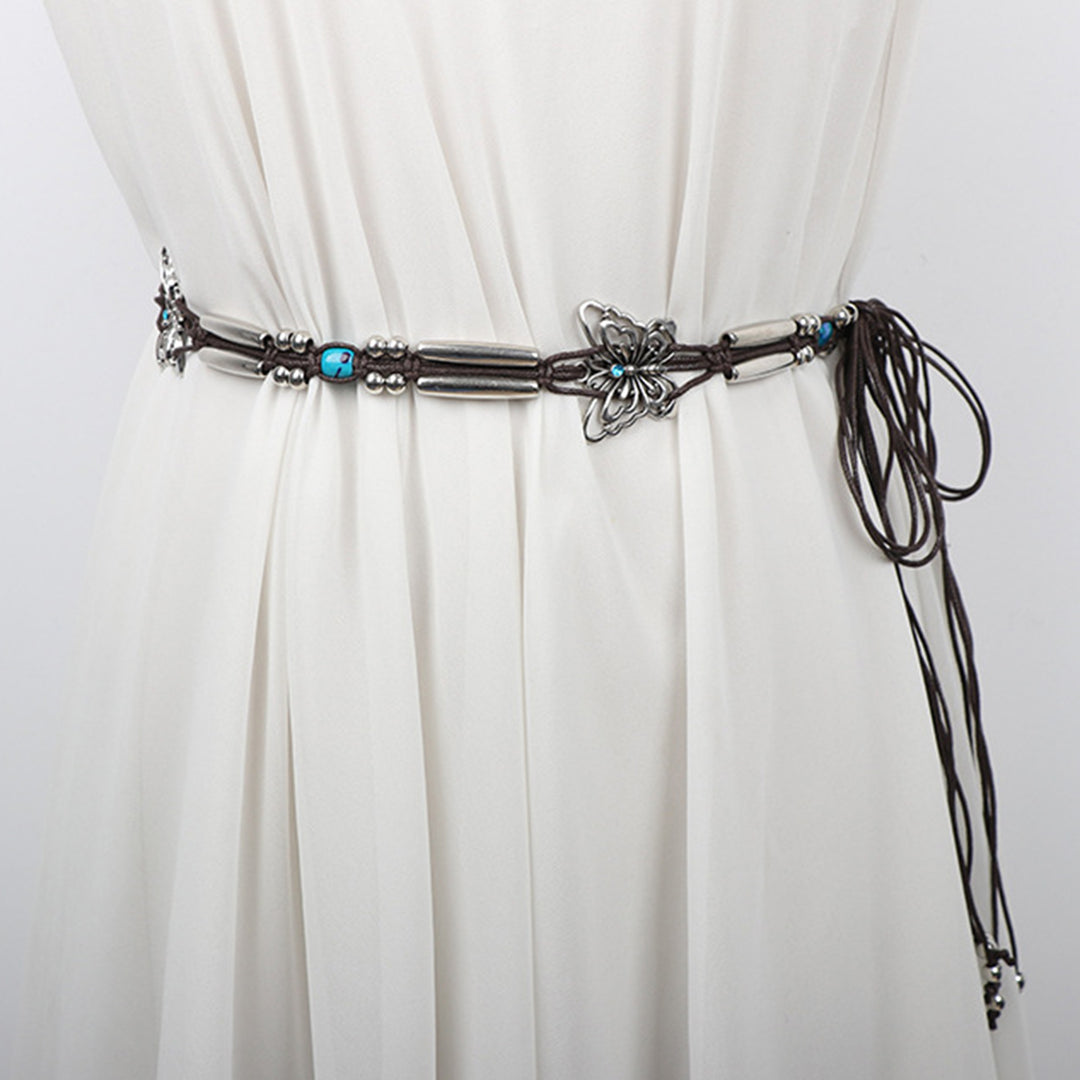 Luxurious knotted butterfly beaded belt