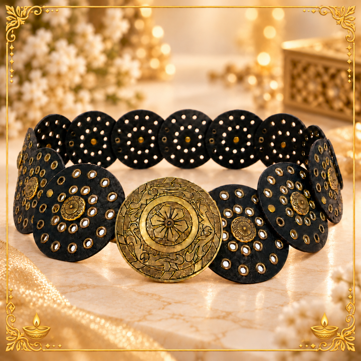 Big Metallic Disk Moroccan Boho Belt