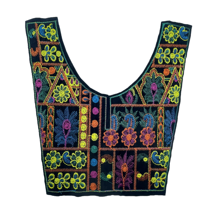 Vibrant Multicolor Embroidered Neckline