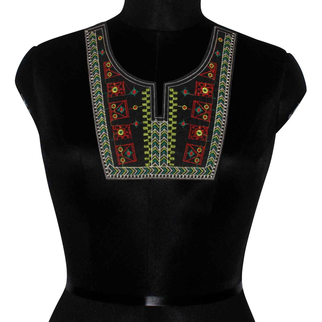 Premium Green Touch vibrant color neckline by Ani Accessories with intricate embroidery and refined handcrafted ethnic finish