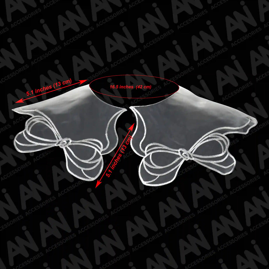 Premium Sheer Organza Bow Collar by Ani Accessories offering delicate neckline detail for women apparel