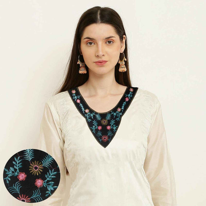 Premium royal floral round shape neckline showcasing detailed craftsmanship for luxury ethnic garments