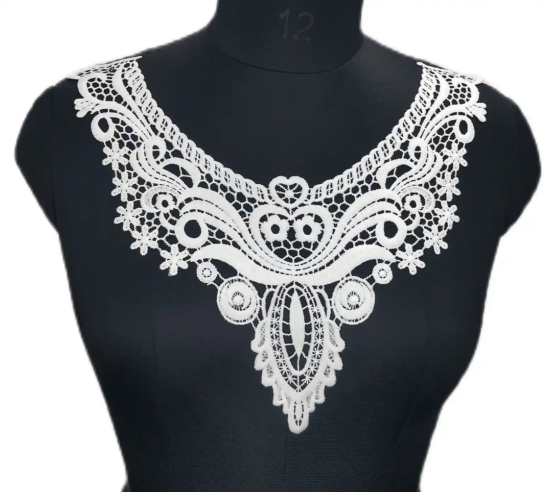 Round necklines by Ani Accessories for women’s dresses, shirts, and kurtis featuring elegant sew-on design details