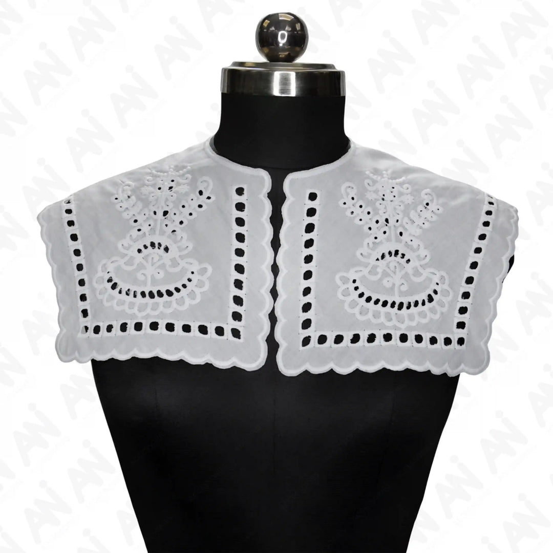 Ruffled style neck collar by Ani Accessories, perfect for dresses, blouses and elegant outfit detailing.