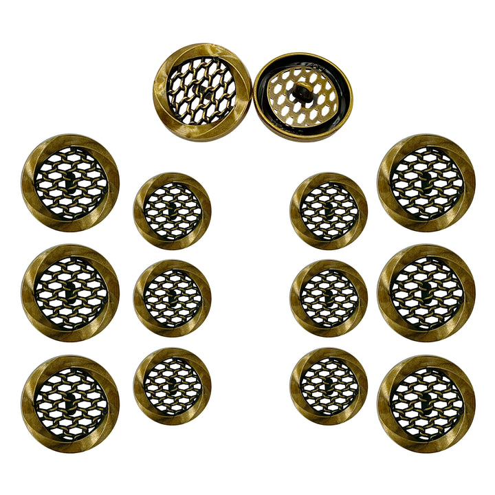 Honey Comb Metal Buttons