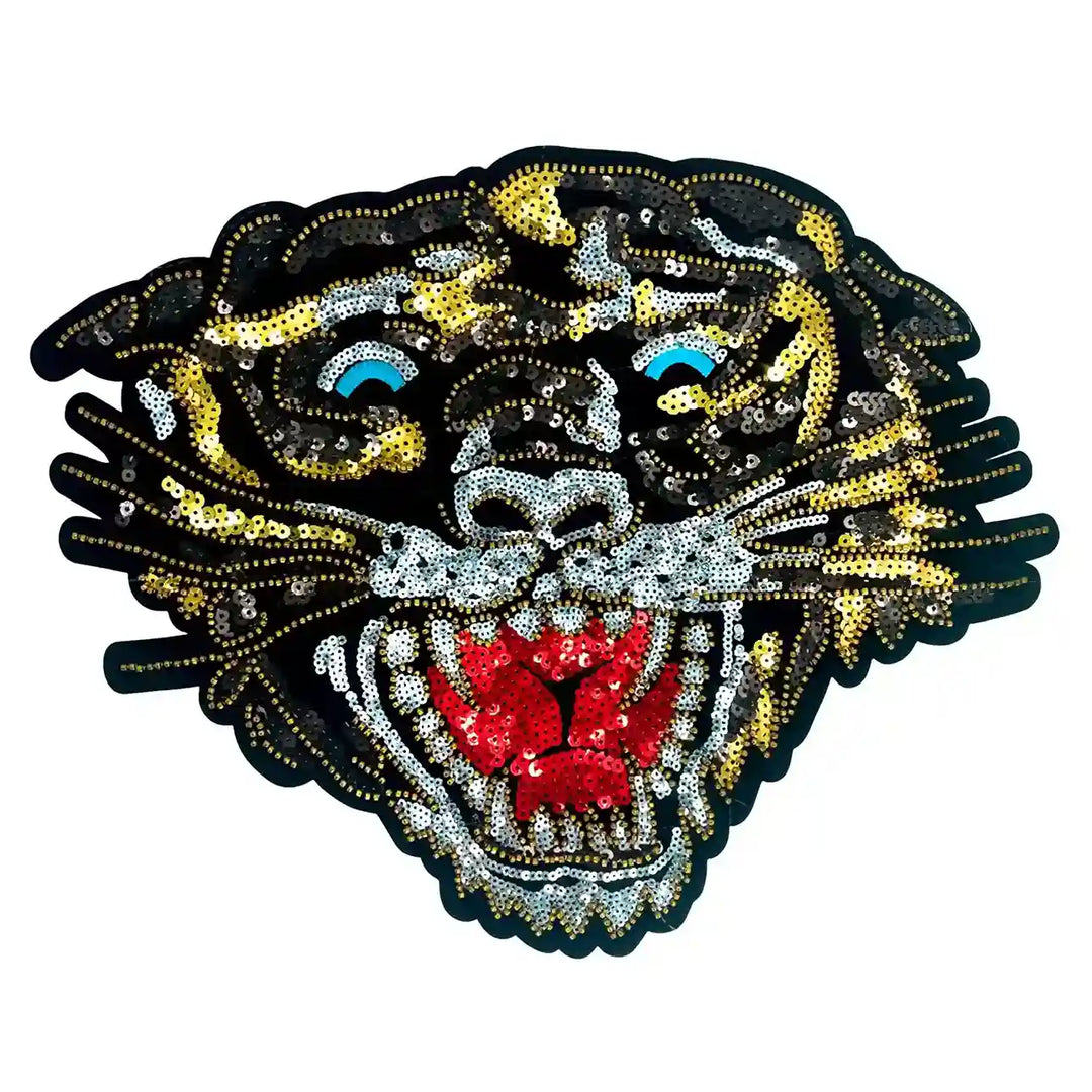 Sequins Tiger Patch by Ani Accessories, versatile applique for fashion outfits, accessories, and DIY crafts