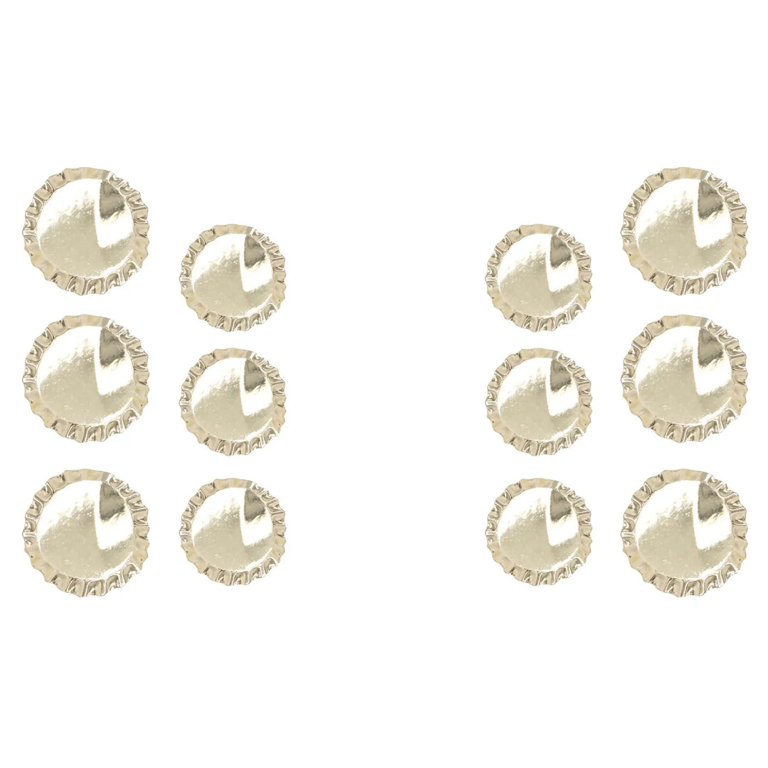 Set of 12 Gold Cap Style Buttons are perfect for enhancing the style of the garments. Made from high-quality metal.