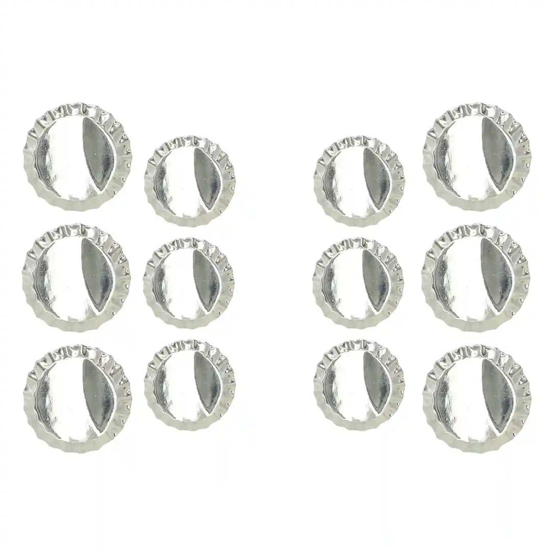 Set of 12 silver buttons comes with 6 big and 6 small buttons, perfect fashion choices for coats, blazers, sherwanis, & festival occasions.