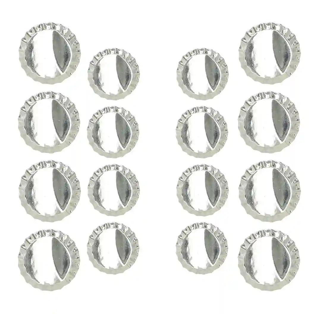 Set of 16 silver metal buttons by Ani accessories, these shiny silver buttons come with premium quality