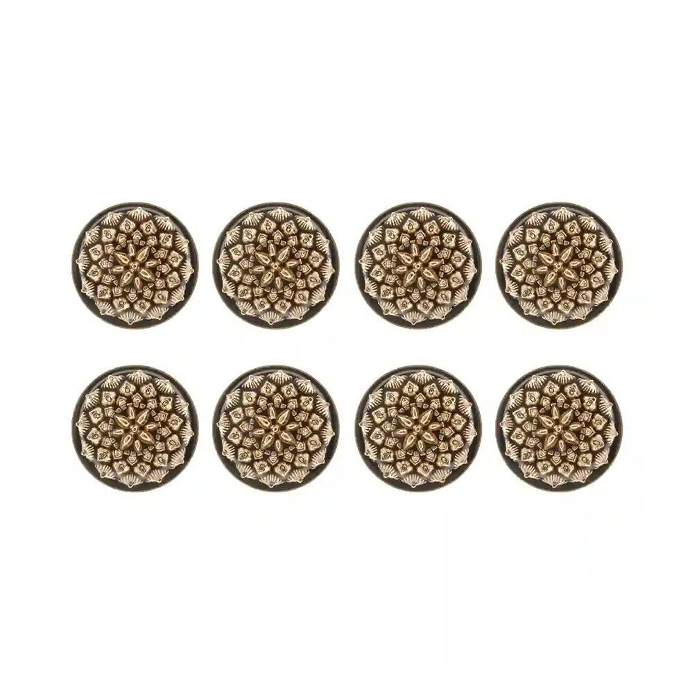 Black and Gold Intricate Floral Buttons | 18mm(28L) & 21mm(34L)