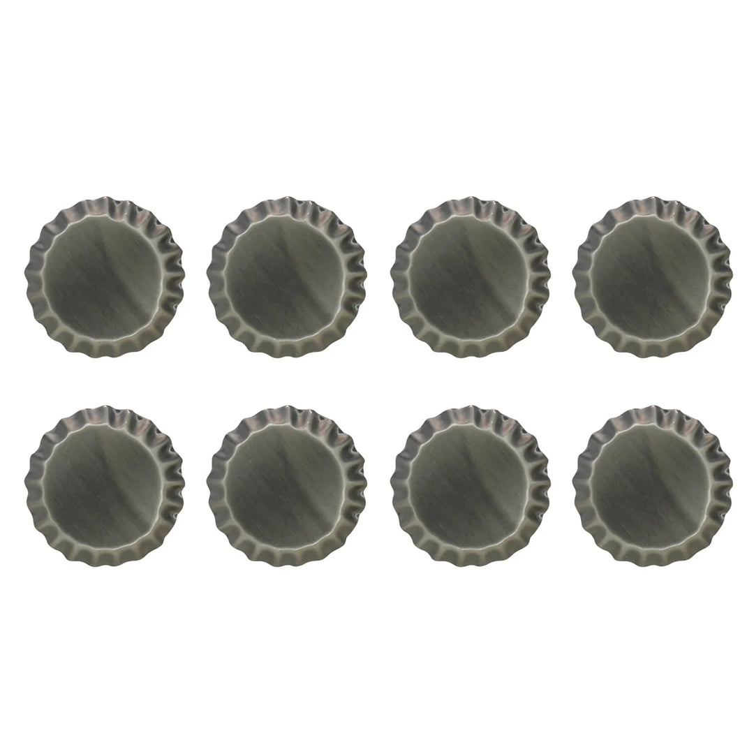 Set of 8 big-size antique silver buttons by Ani Accessories. Perfect for casual usage, fashion lovers, and vintage style.